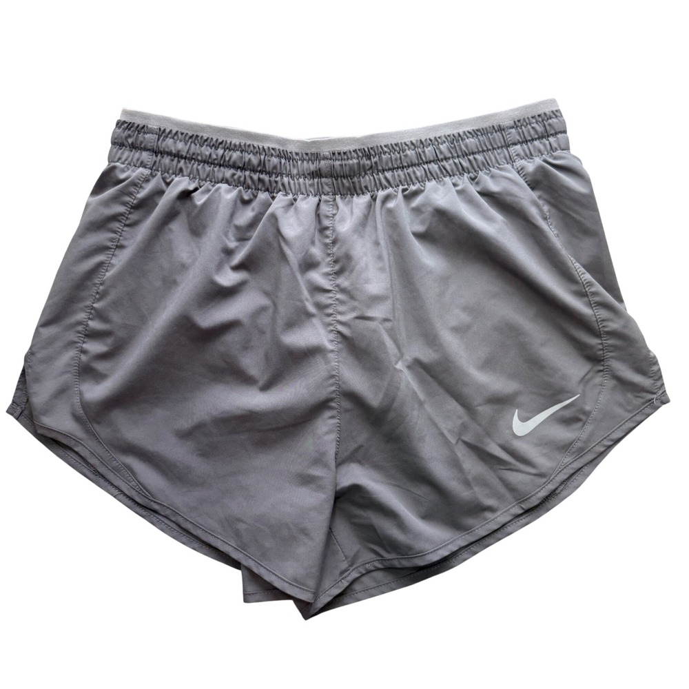 Nike Dri-FIT Running Shorts Womens XS Gray Athletic Zipper Pocket Brief Liner